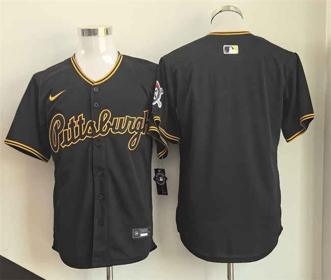 Men's Black Pittsburgh Pirates Blank Limited Stitched Baseball Jersey